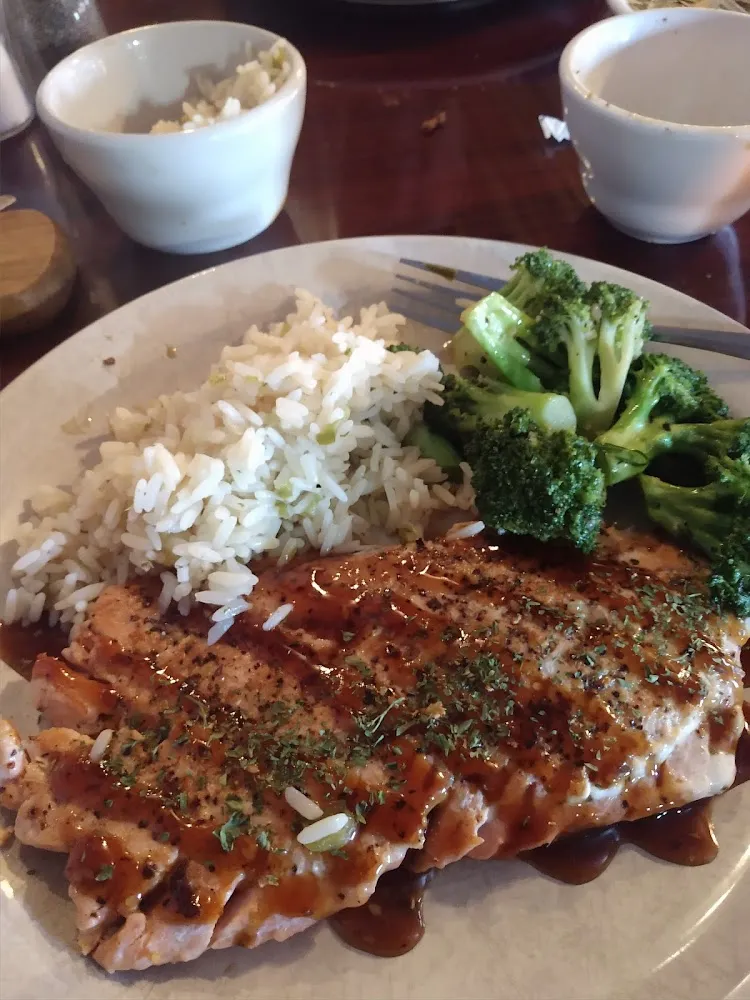 Salmon Teriyaki Rice and Broccoli